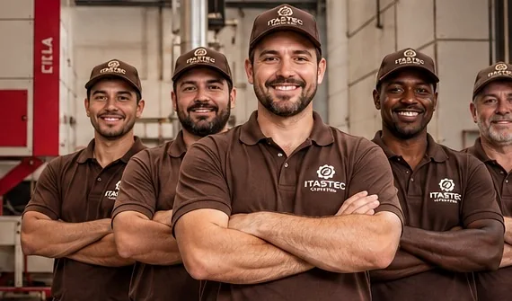Equipe técnica conceitual ITASTEC em ambiente industrial